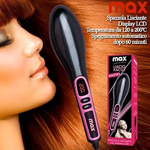 Cepillo alisador con pantalla LCD de calor continuo MAX Cover