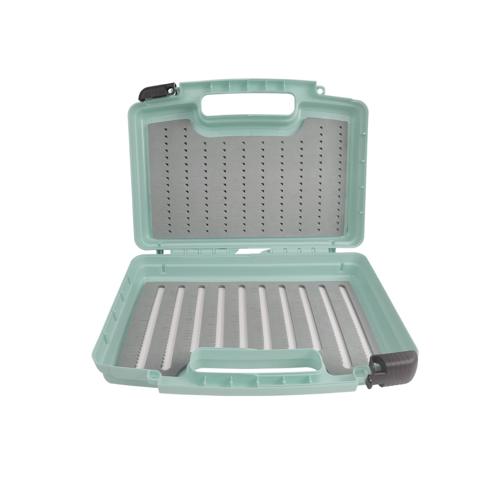 Aventik Streamer Fly Boxes Click Lock Large Streamer Flies Foam Storage Fishing Box Tackle Box Boating Fishing Boxes 14X11X3.35inch/10.43X8.27X3.15inch (SF2 Cyan Blue-14X11X3.35inch) (SF2 Cyan Blue-14X11X3.35inch)