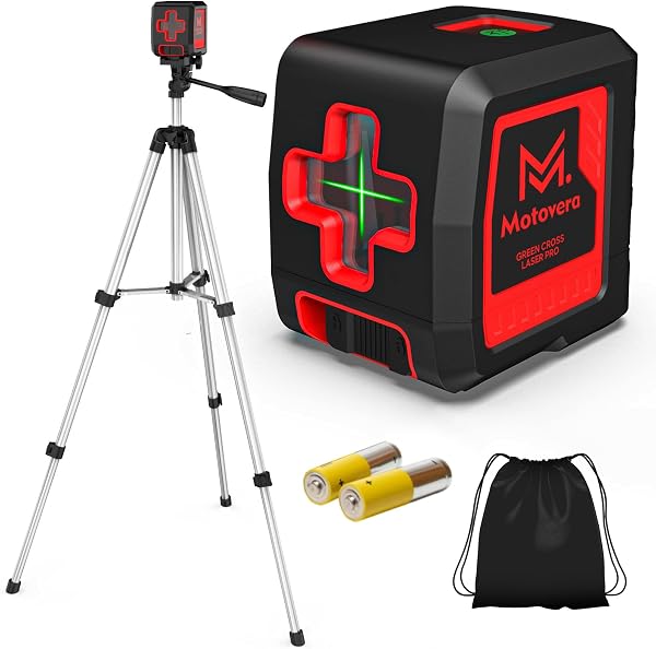 Motovera Laser Level with Tripod and Green Cross Line