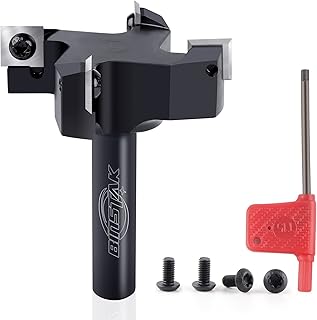 CNC Spoilboard Surfacing Router Bit, 1/2" Shank 2-1/2" Cutting Diameter, Carbide Insert Slab Flattening Router Bit Planing Bit Wood Planer Bit Woodworking Tools by BINSTAK
