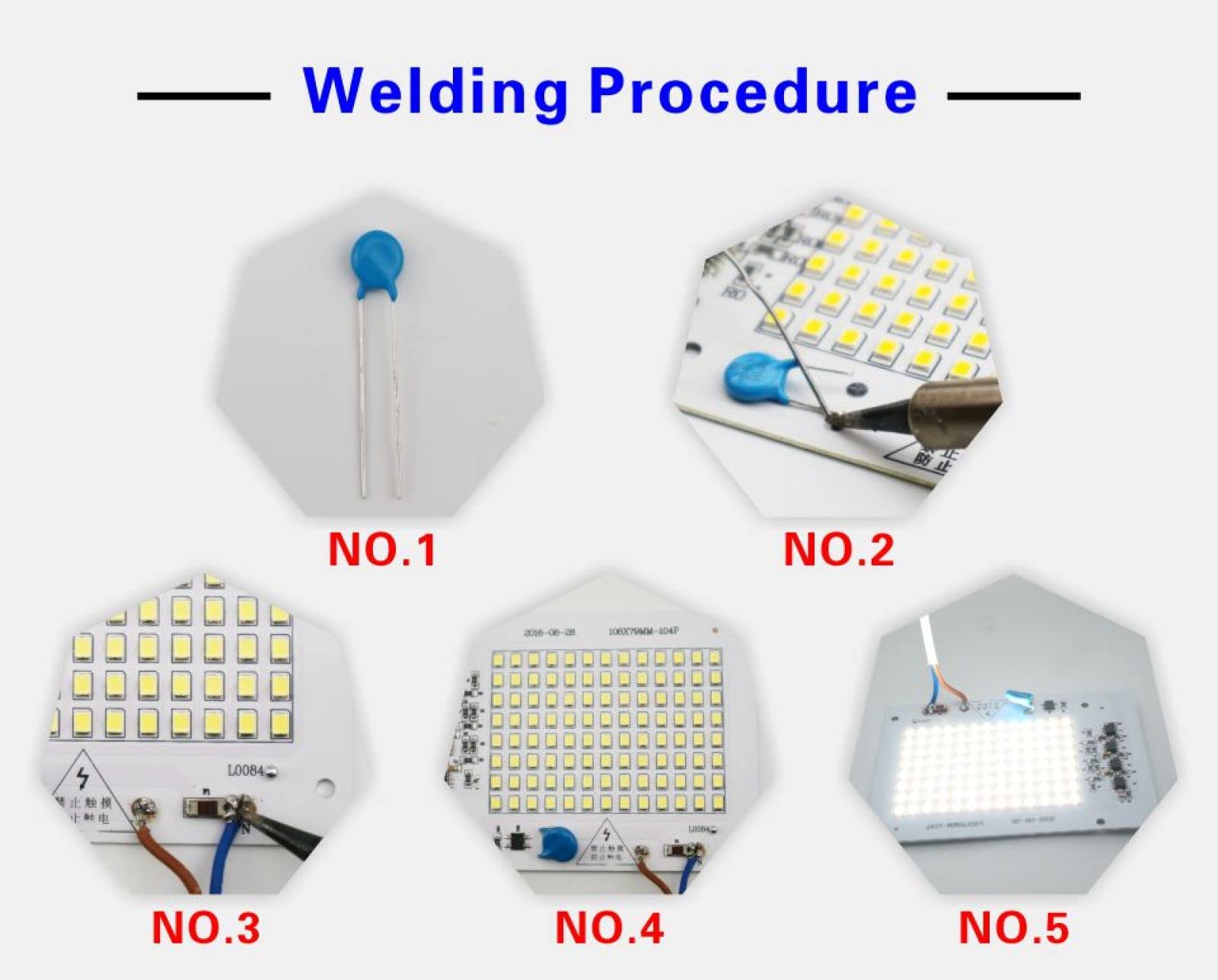 La Lampada Del LED Scheggia La Lampadina 220V SMD 2835 Smart IC Ha Condotto L'ingresso Chiaro 10W 20W 30W 50W 100W Per Il Proiettore All'aperto,Bianco Freddo,CA 200-240 V 100 W