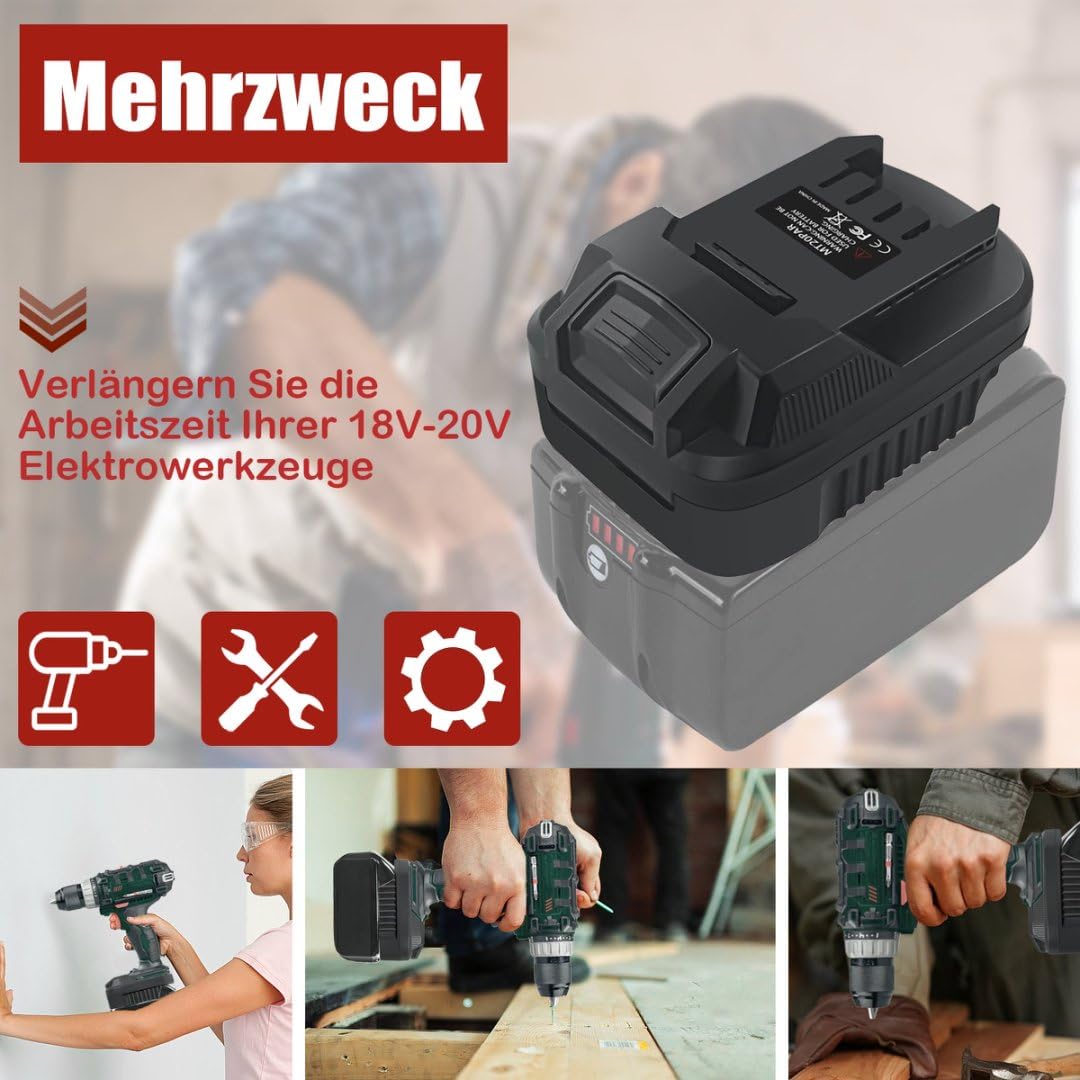 MT18PAR - Adattatore per batteria Makita da 18 V, per utensili elettrici Parkside, convertitore per batteria Makita da 18 V, funziona per Parkside 20 V, senza cordless Power