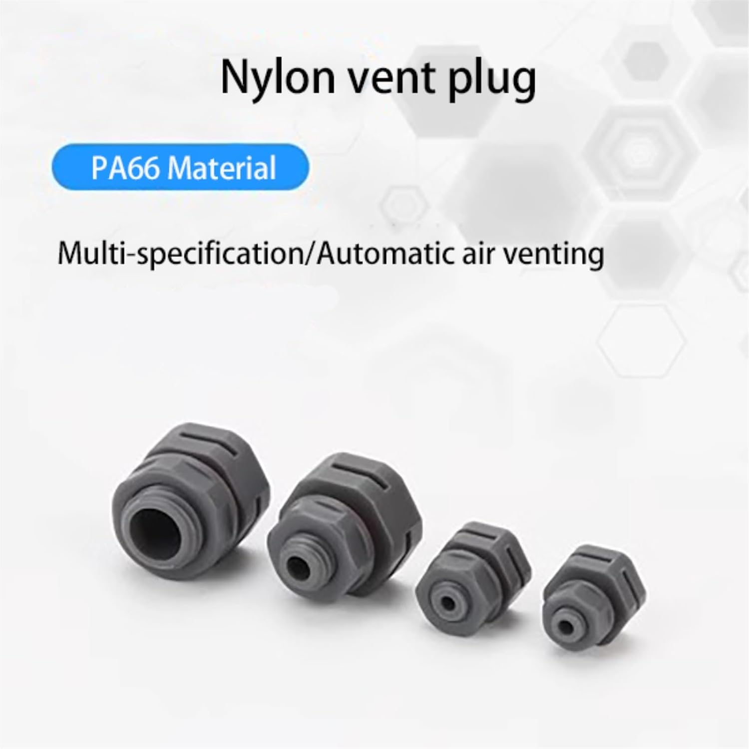 Waterproof Vent Plug Screw Automatic Exhaust Breather Valve M5 M6 M8 M10 M12 M16 M24 M40 Nylon Breathable Valve(M8x1.25GR,50PCS)