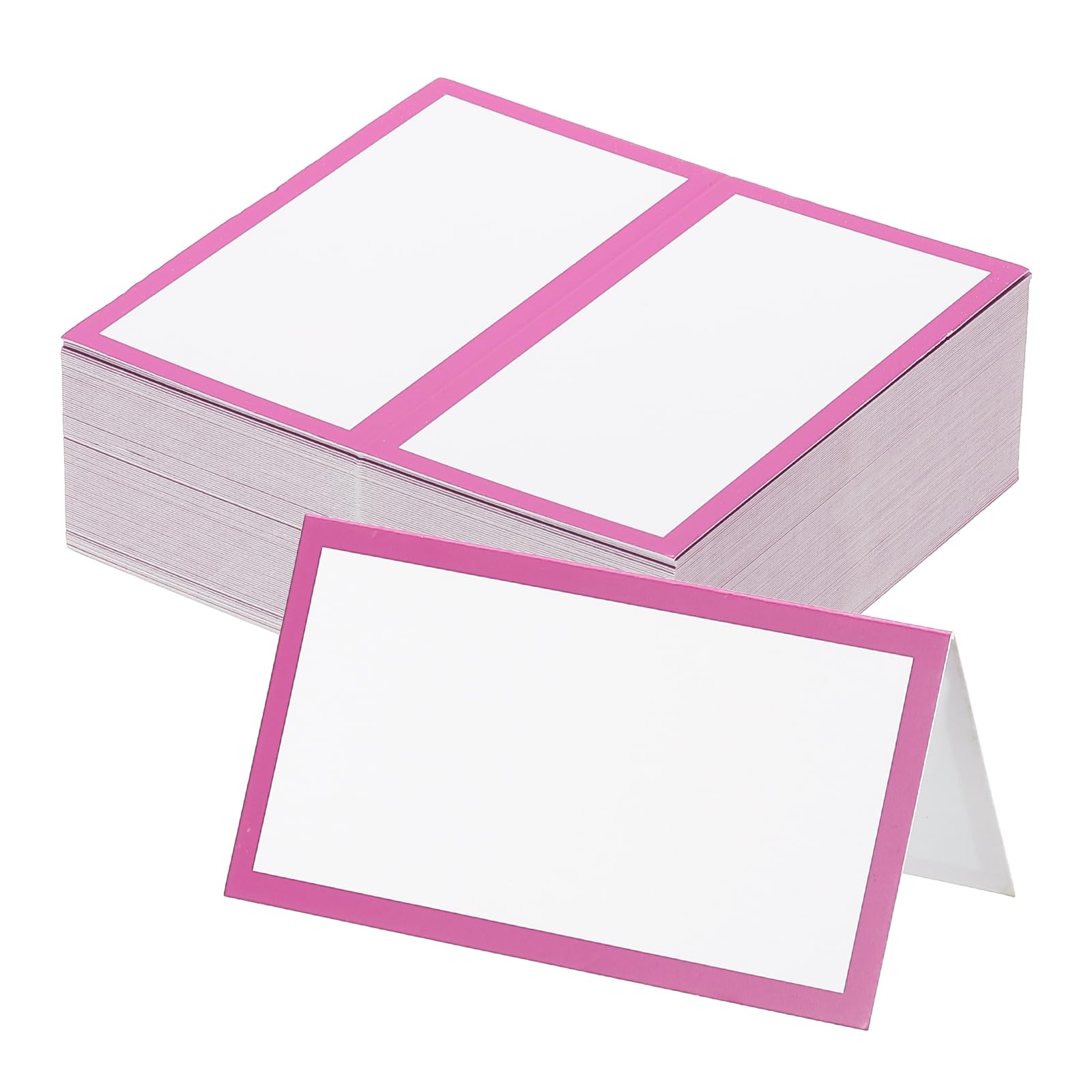PATIKIL 100Pcs Table Place Cards, 3.5 x 2 Inches Blank Name Place Cards for Table Setting Wedding Reception Buffet Pink