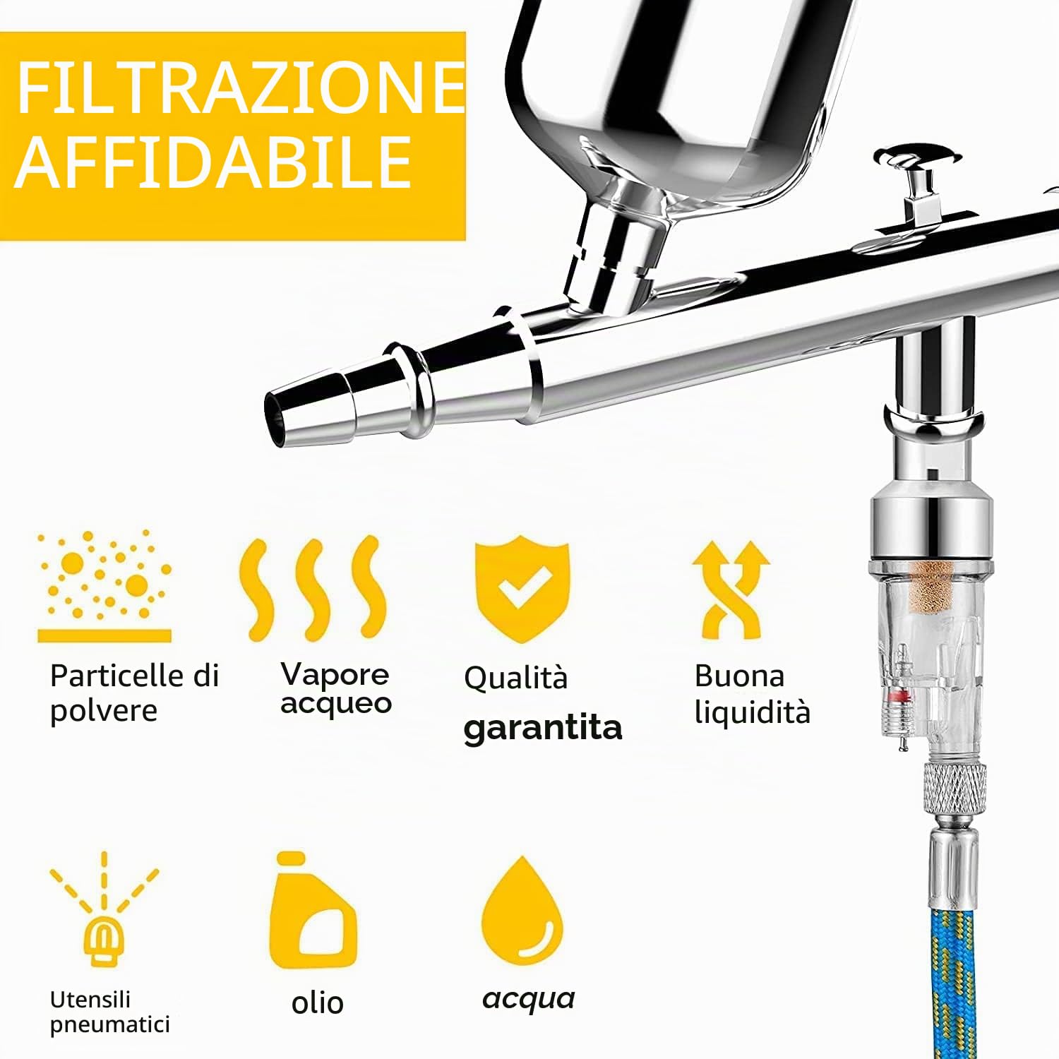 Abest, set professionale completo per aerografo, a doppia azione, per uso generico,fai da te, modellismo di trenini e automobili radiocomandati, accessori in plastica,ugelli ed aghi da 0,2-0,3-0,5 mm