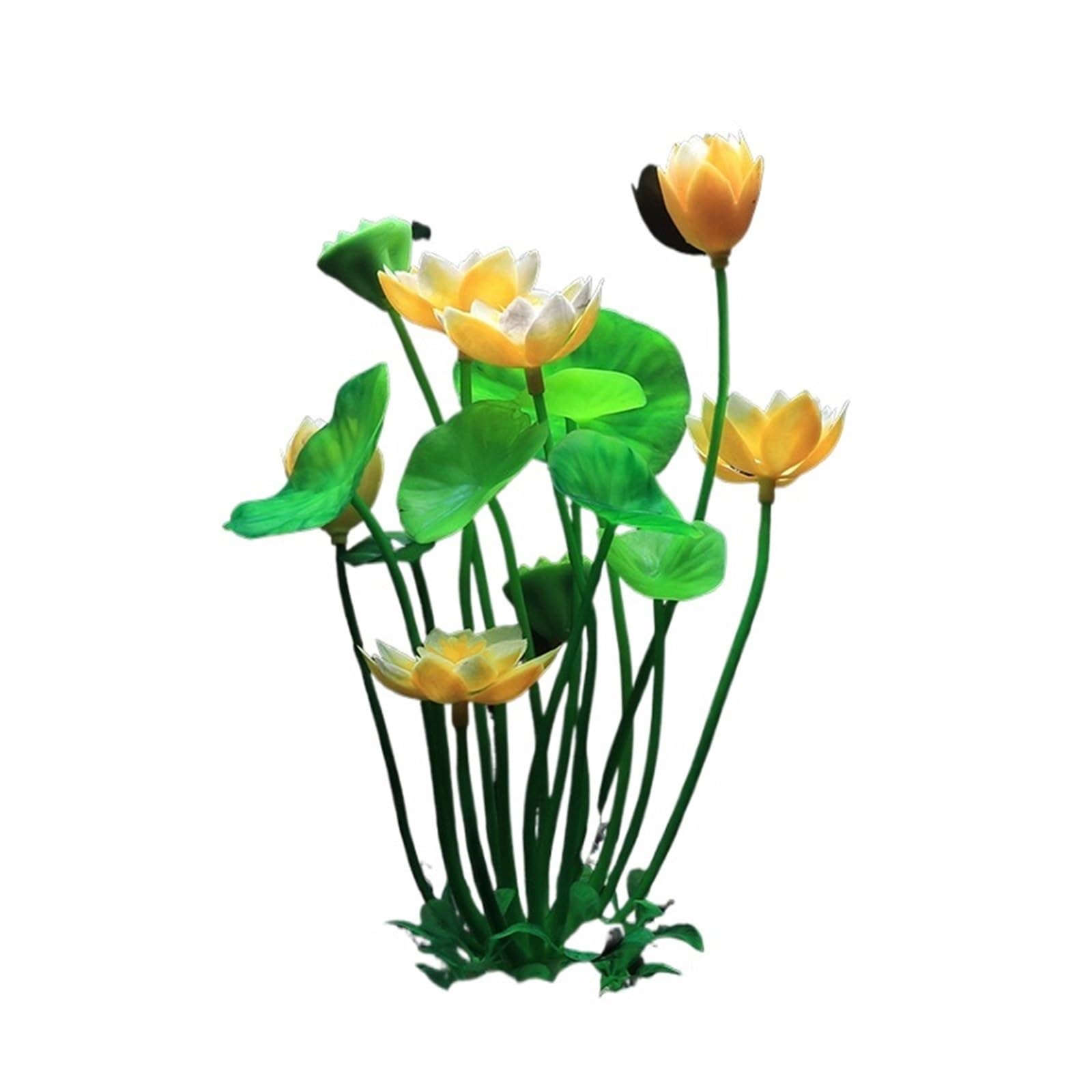 LTYKNGH Aquarium Plants 3pcs Aquarium Artificial Lotus Plants Simulated Water Grass Fish Tank Decoration Landscape Ornament Flower(Yellow)