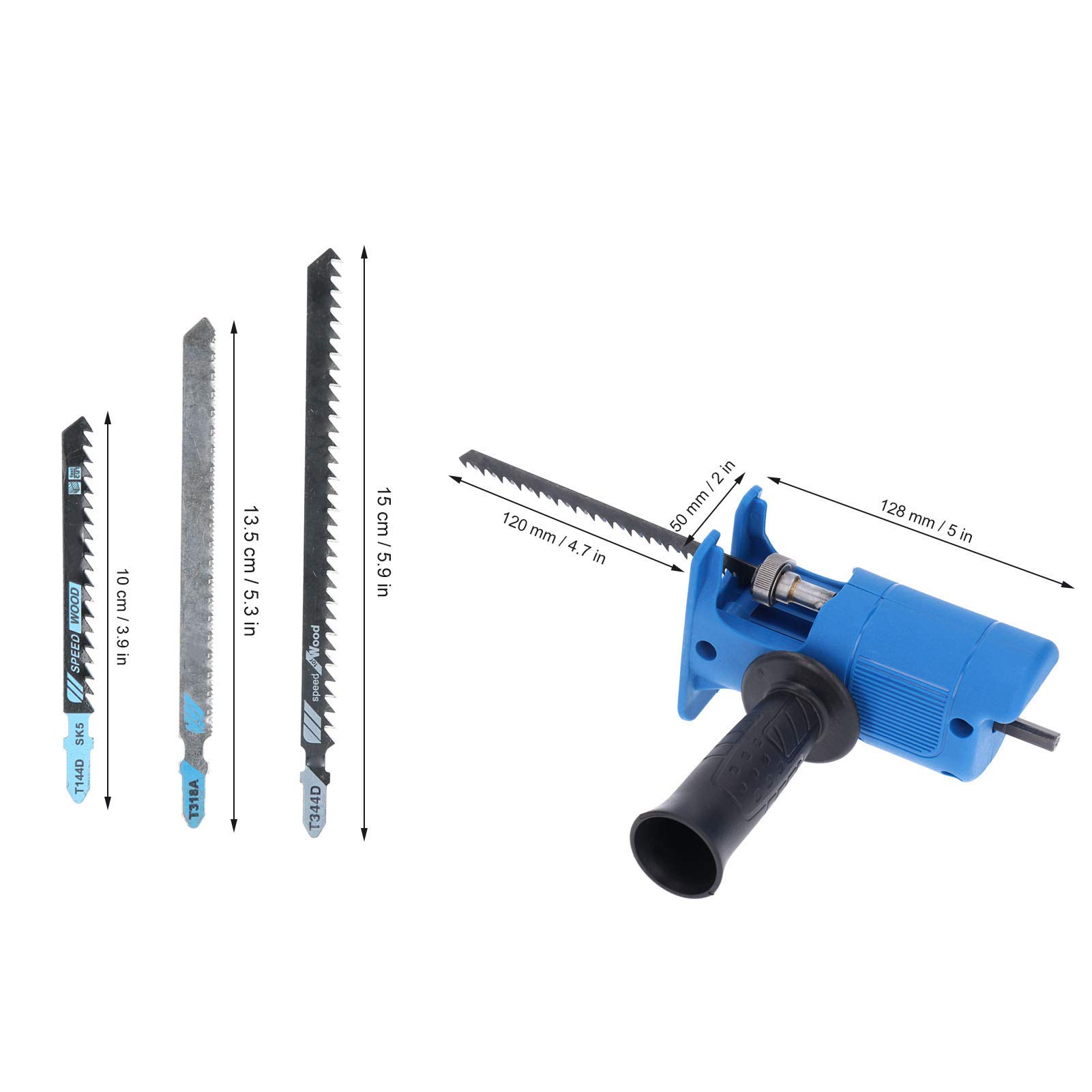 Drill Saw Attachment, Reciprocating Saw Adapter with 3 Blades - Image 4