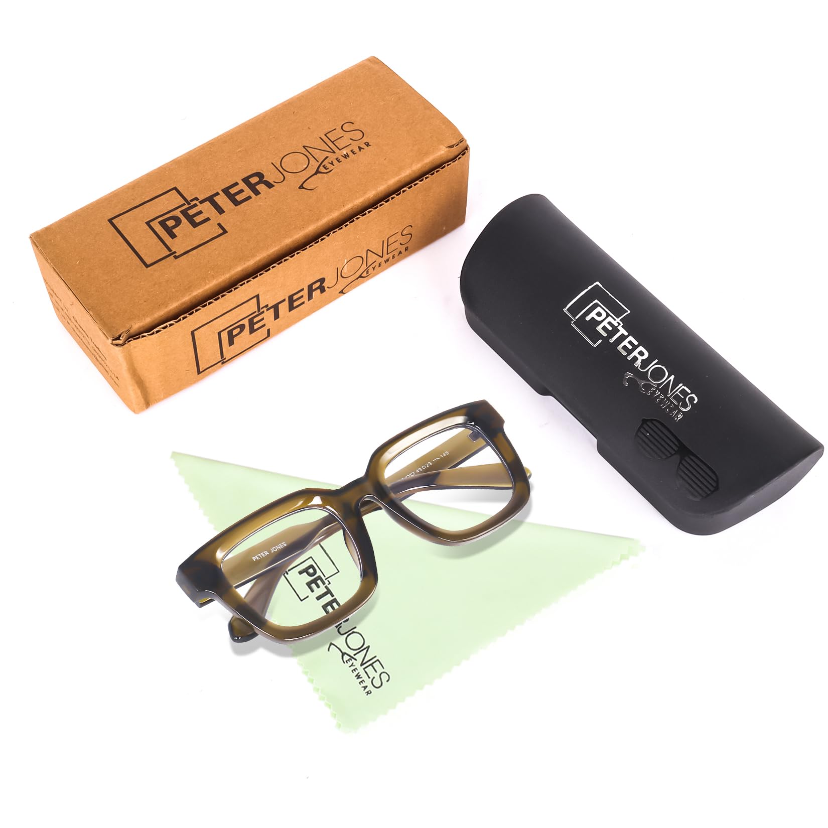 Peter Jones Square Unisex Blue Light Blocking Computer/Gaming Glasses I Frame & Lenses I Large Size 51-16-150 MM, Comfortable Fit, Model AG3803GR - Image 8 thumbnail
