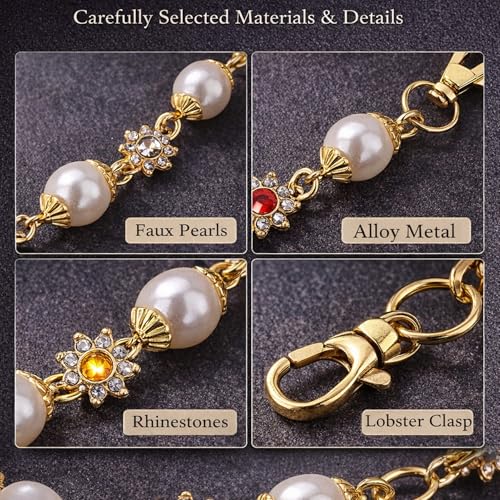 Image of Y2K Pearl Pants Chain Streetwear Jewelry- Unisex Layered Wallet Chain with Heart Cross Pendant, Punk Aesthetic Jeans Keychain Accessory for Men Women