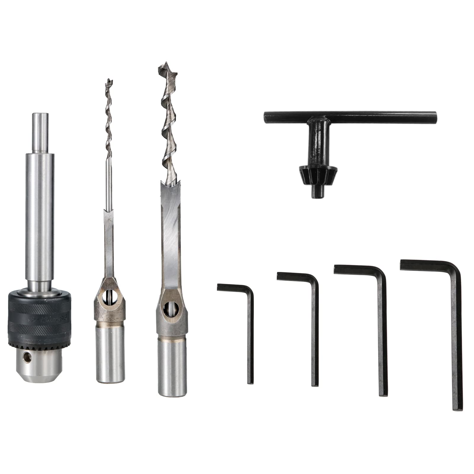 VEVOR Macchina Mortasare Lavorazione del Legno, Mortasatrice Scalpello da 750 W Velocità 2800 giri/min, Mortasatrice Cava con Set di Punte per Scalpello, Mortasatrice per Fori Rotondi Quadrati Legno