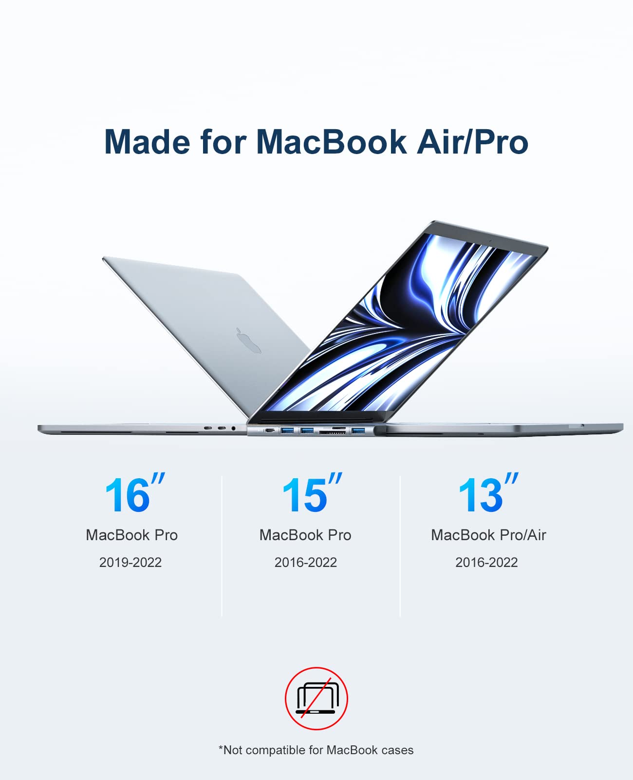 Adaptador USB C Hub MacBook -  7 en 2 MacBook Pro/Air Accessories Adaptador multipuerto con puerto Thunderbolt 3, 100W PD 4K @30Hz, 40Gbps 4K HDMI, 3* USB 3.0 puerto de datos SD y lector de 7