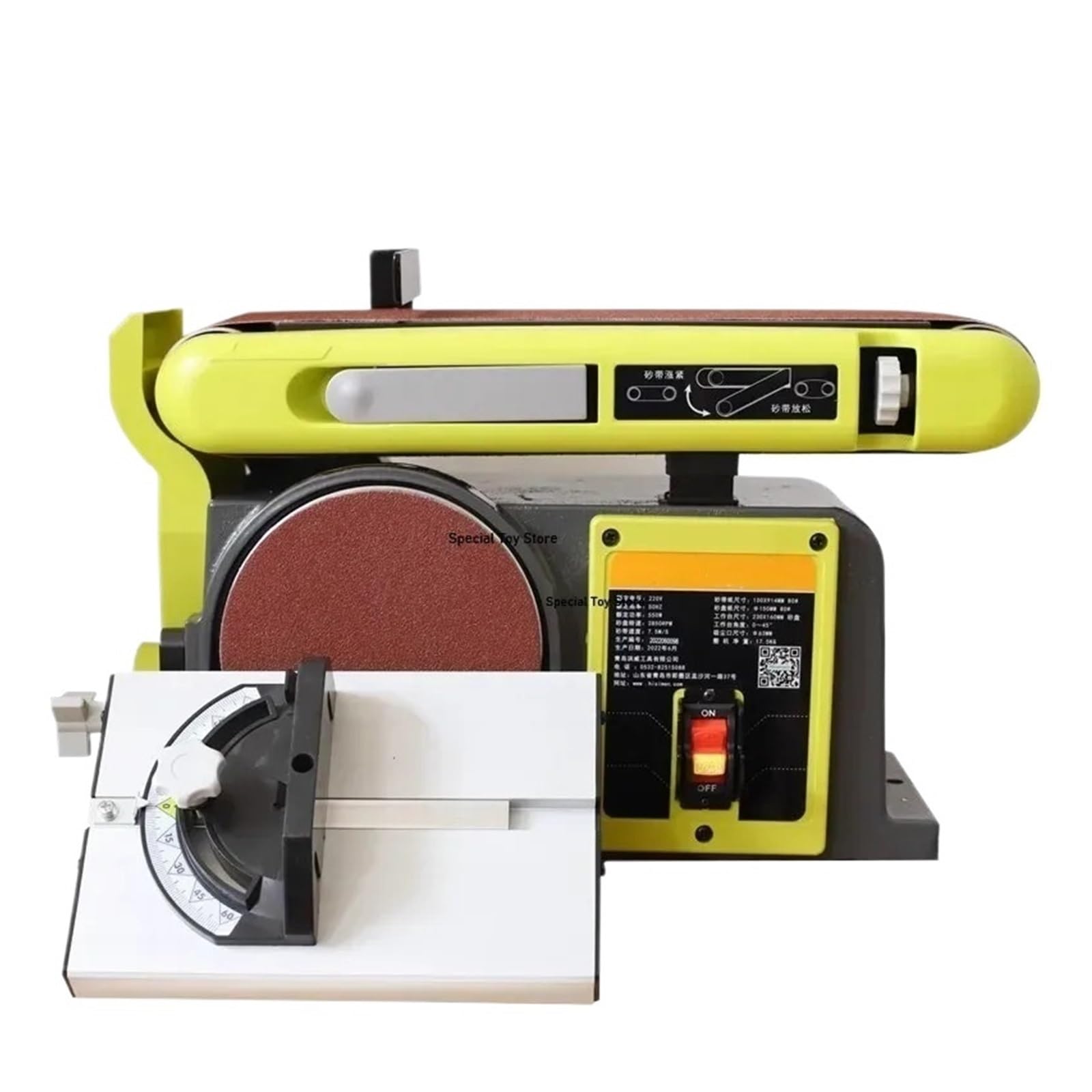 Levigatrice a nastro da 550 W 4X6 pollici 2850 RPM Rettificatrice disegno e lucidatura Tipo tavolo Affilatrice punte da trapano