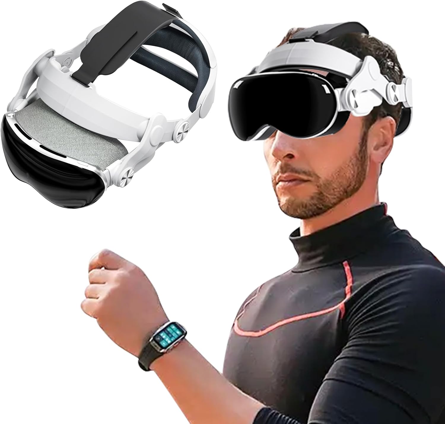 G-STORY Comfort Head Strap Adjustable Compatible for Vision Pro VR Accessories,Elite Strap for Vision Pro Headset Replacement, Reduce Facial Stress,Soft Cushion Lightweight for Apple VR