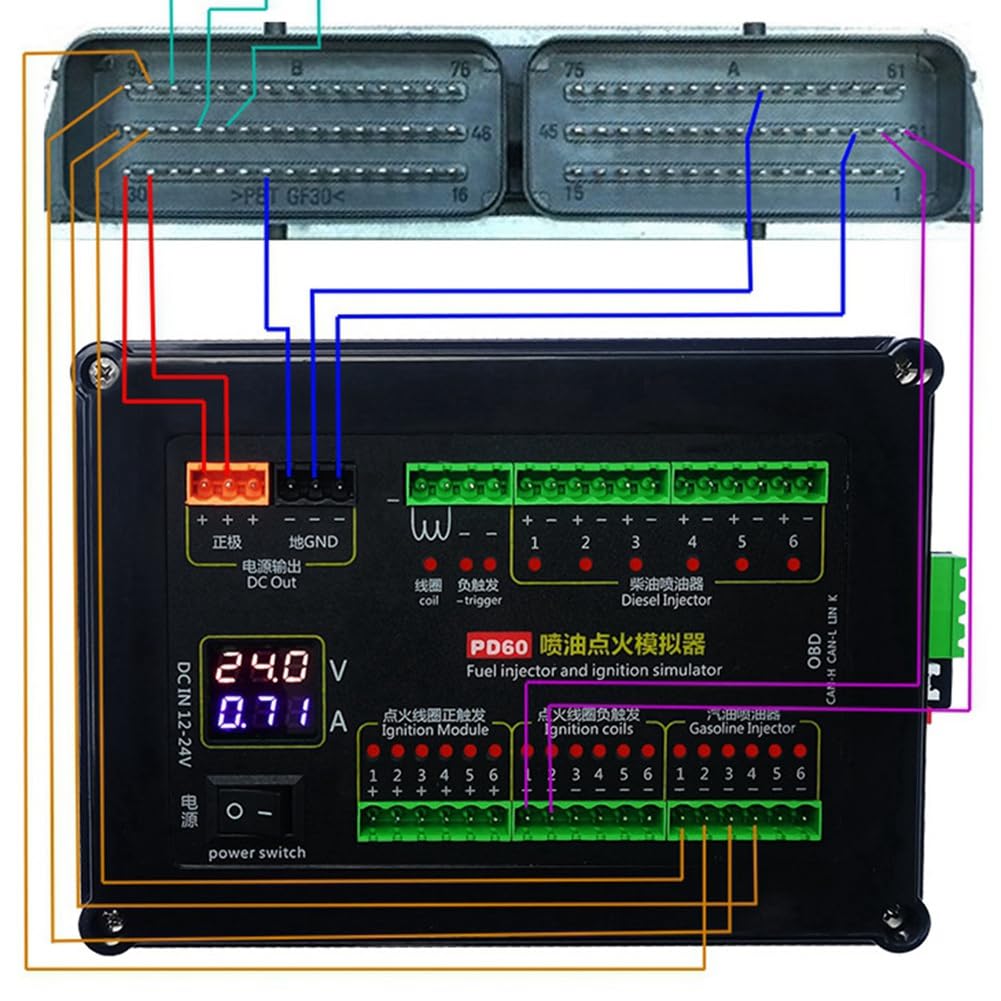 PD60 Benzin-Injektor-Zündspulensimulator ECU-Wartungsplattform Autocomputer-Wartungs- und Testtool