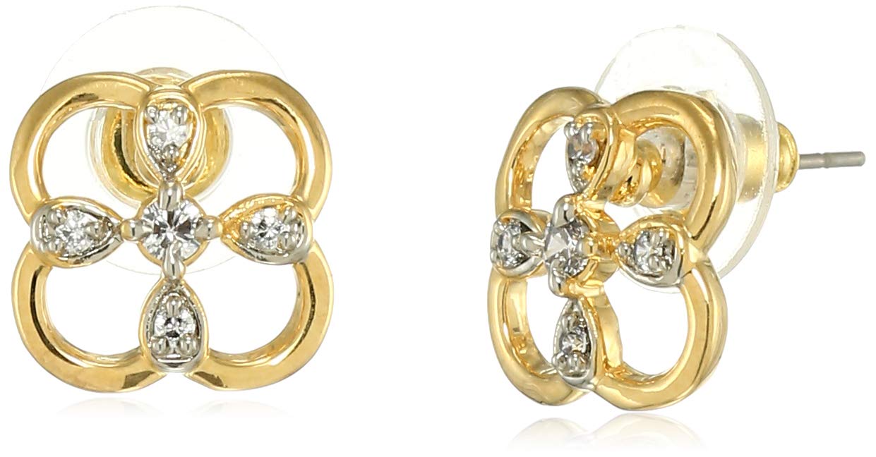 Estele 24 Kt Gold Plated American Diamond 4 Petal Clover Stud Earrings, One Size (AD-048/701 ER) (B08CPXTFPW) Amazon Price History, Amazon Price Tracker