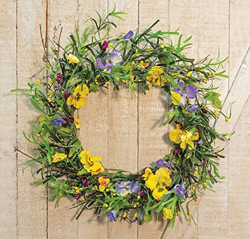 CWI-Gifts-Flower-Twig-Wreath-Rings-20-inch-Wreath-Decor-for-Front-Door-and-Candle-Decorating-Mixed-Pansy CWI Gifts Flower Twig Wreath Rings 20 inch Wreath Decor for Front Door and Candle Decorating Mixed Pansy