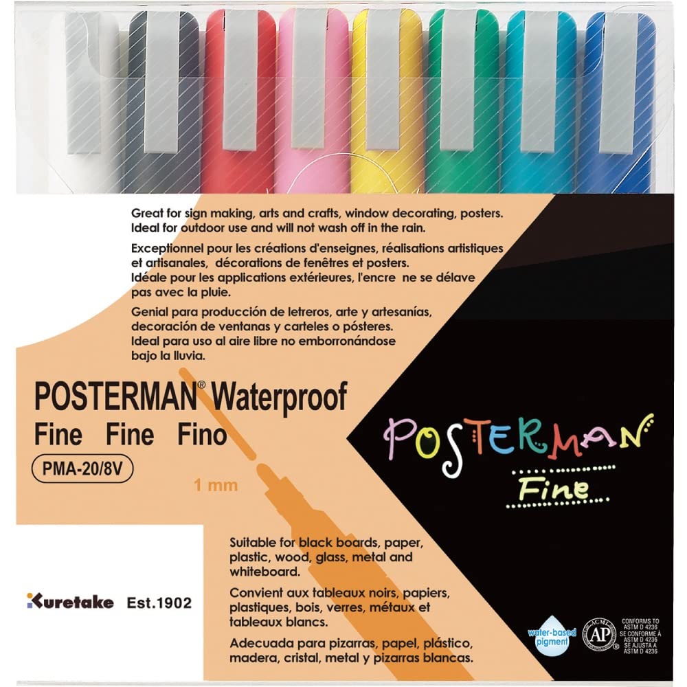 ZigKURETAKE POSTERMAN Fine 8 colors set
