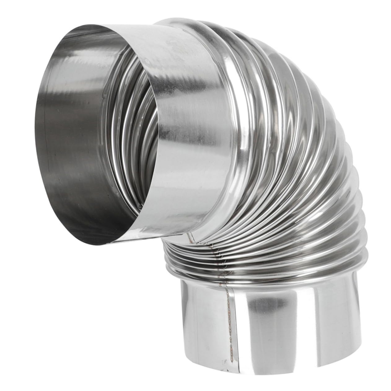 Hemobllo 5pezzi Elbow Chimney Flue Acciaio Inossidabile Gradi Tubo Flessibile Per Scarico Fumi Adatto Per Cucina e Bagno Resistente Alle Alte Temperature