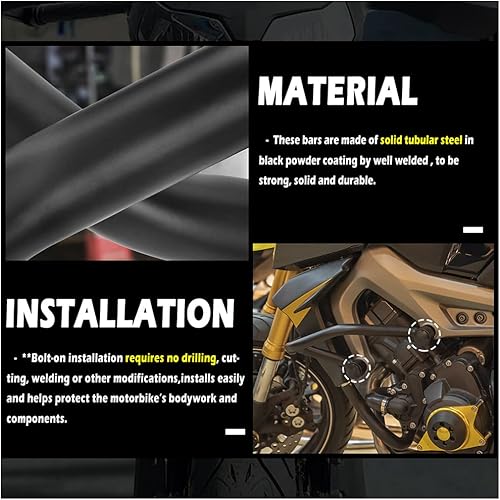 Miniatura 5 de Accesorios de barra de choque de carretera de motocicleta, marco de parachoques de acero negro para Y-amaha FZ09 MT09 FZ MT 09 FZ-09 MT-09 2015 2016