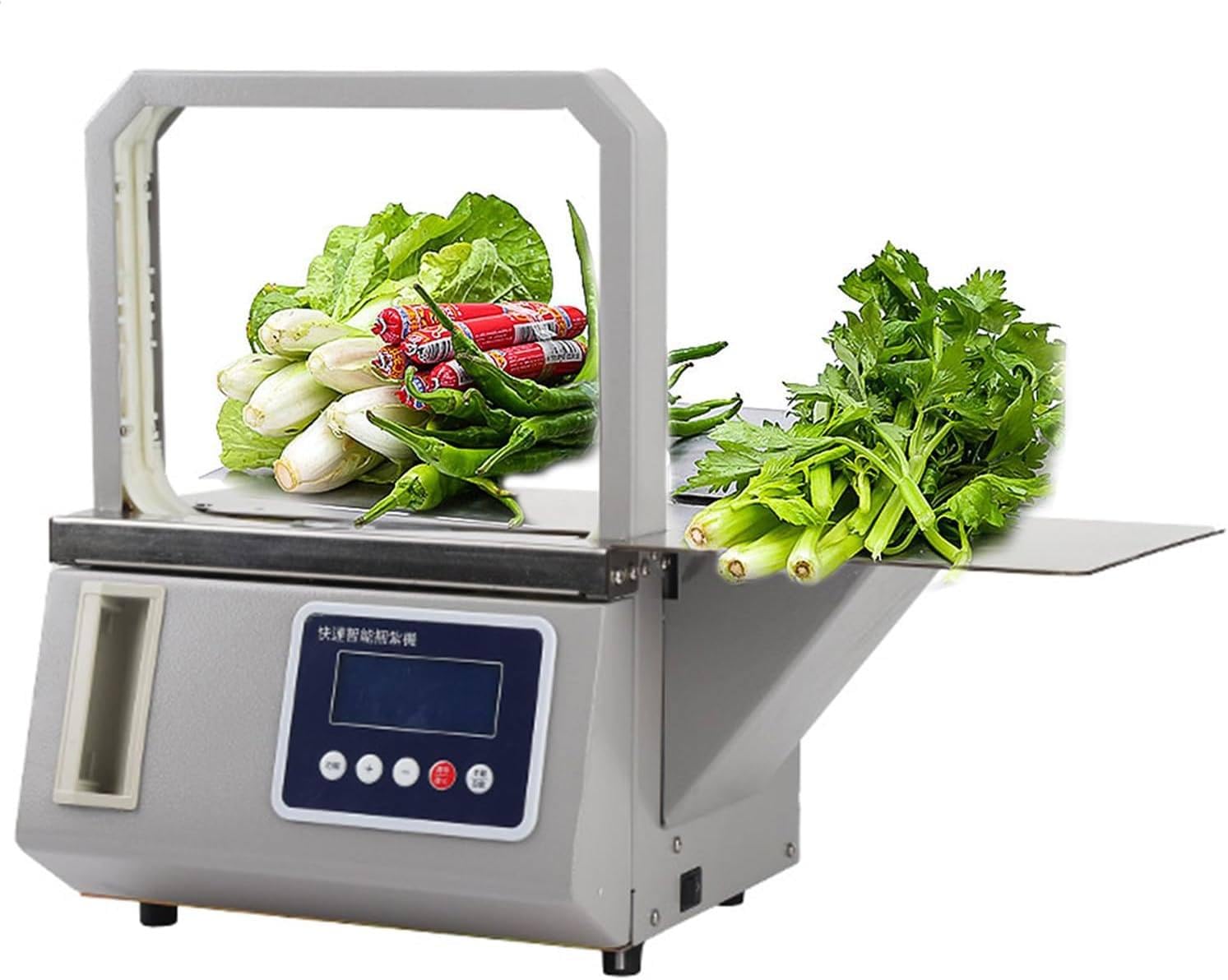 XUXIAO Automatic Bundling Machine Strapping Machine Automatic Tape Strapping Machines Photoelectric Induction Vegetable Tyingmachine, for Supermarkets 8.6 * 6.6in
