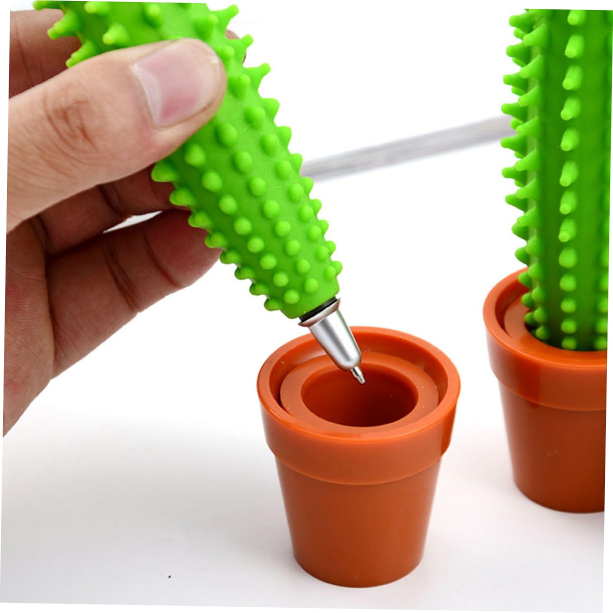 Operitacx Penne a Sfera Cactus Bonsai 5 Pezzi in Plastico, Verde