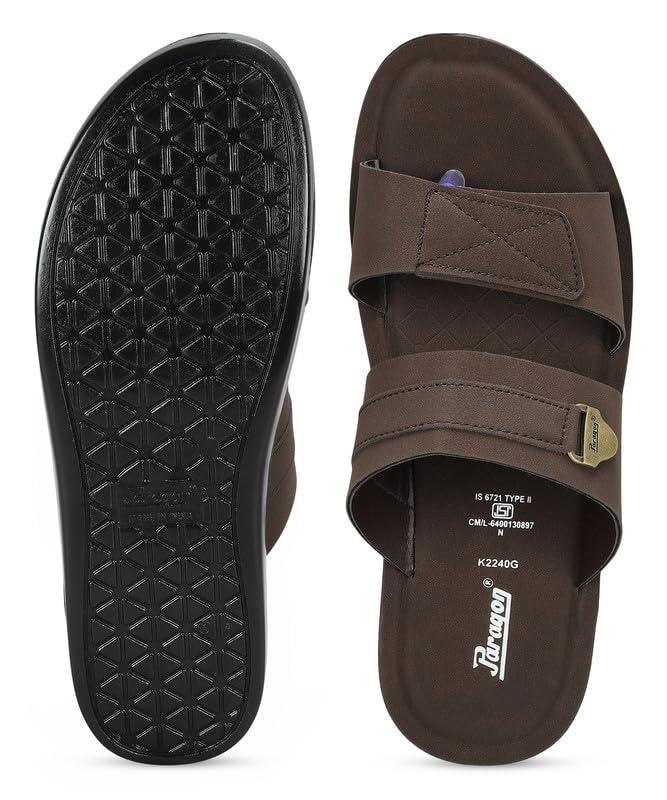 Image of PARAGON A1PUK2240G Men's Slip On Sandals | Trendy Casual Slip-on Sandals with Cushioned Footbed and Durable Construction | Perfect for Everyday Casual Wear