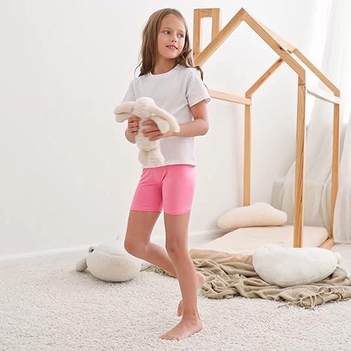 Miniatura 2 de Auranso Pantalones cortos de baile para niñas de color sólido transpirables (paquete de 6)