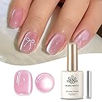 Born Pretty Cat Magnetic Eye Gel Nail Polish, Pink Moonlight Cat Magnetic Gel, Glass Shiny Effect Pink Soak Off Nail Art Salon Manicure Home Gift 15ml