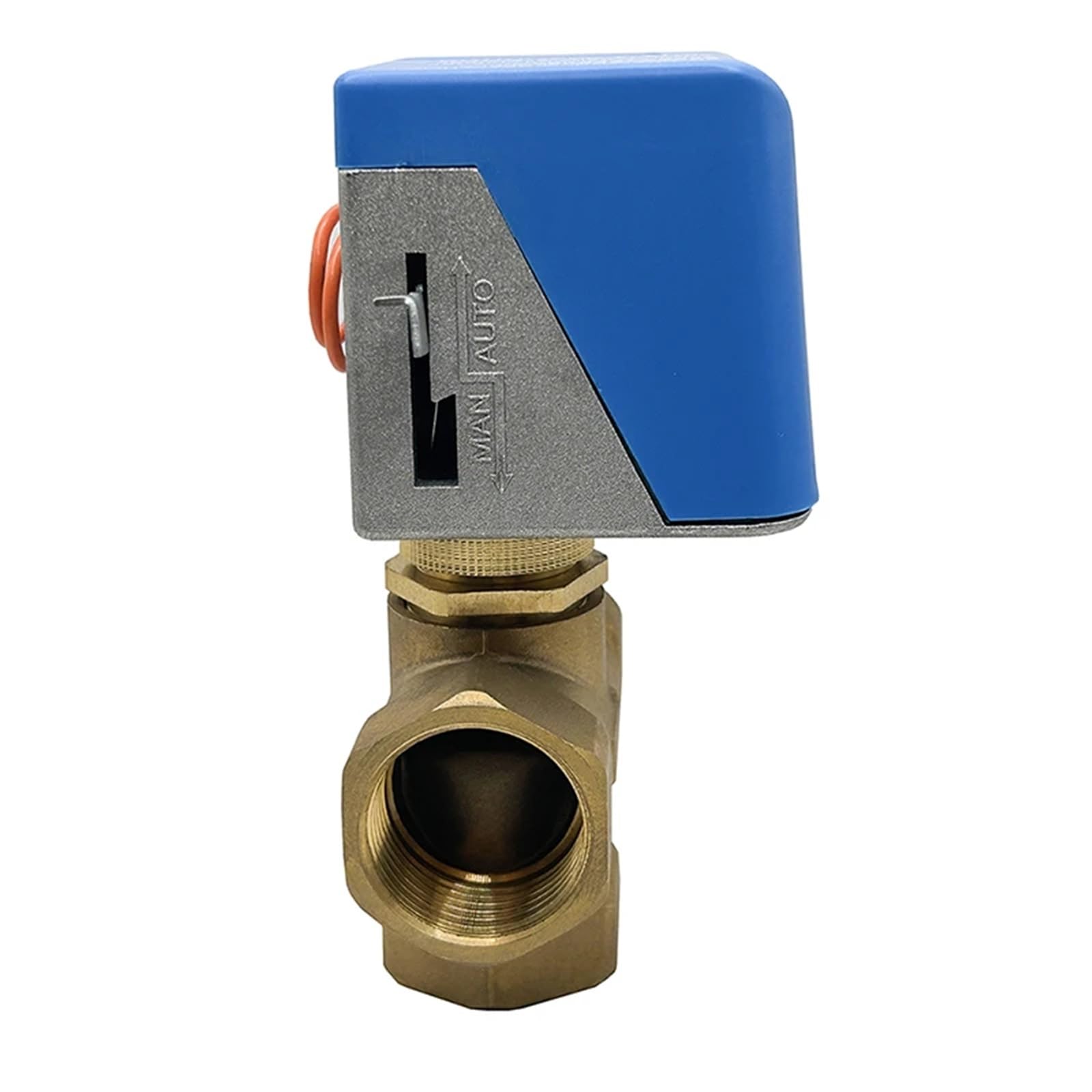 3-drogowy mosiężny zawór kulowy z napędem silnikowym AC220V | Elektryczny zawór odcinający do kondycjonowania gazu w klimakonwektorze(1inch)