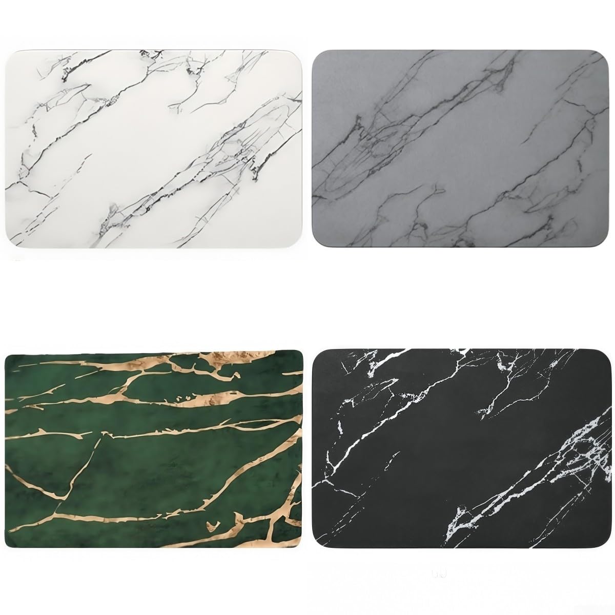 Alfombra de baño multiusos de piedra de diatomita de secado rápido antideslizante para cocinas y pasillos, 60 x 40 cm (blanco)
