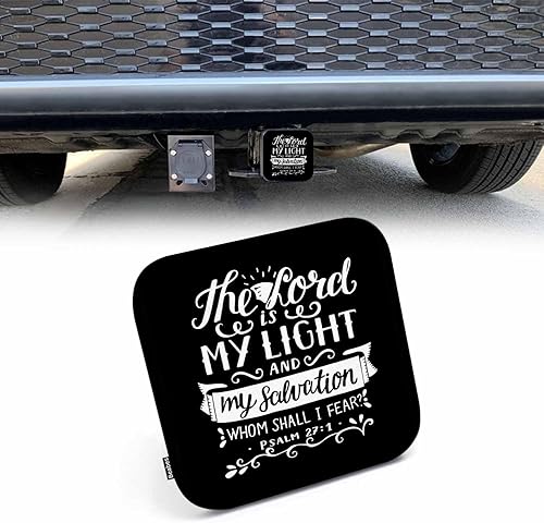 Cubierta de enganche con versículo bíblico de 2 pulgadas, cubiertas de enganche con cita cristiana, The Lord is My Light and My Salvation, las