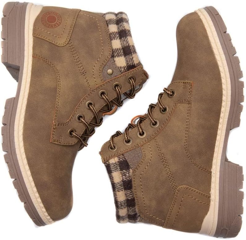 ANJOUFEMME Womens Hiking Snow Winter Boots - Outdoor Waterproof Lightweight Ankle Boots for Women Work Backpacking Boots FNW110-FNW08-BEIGE-6 - Image 8