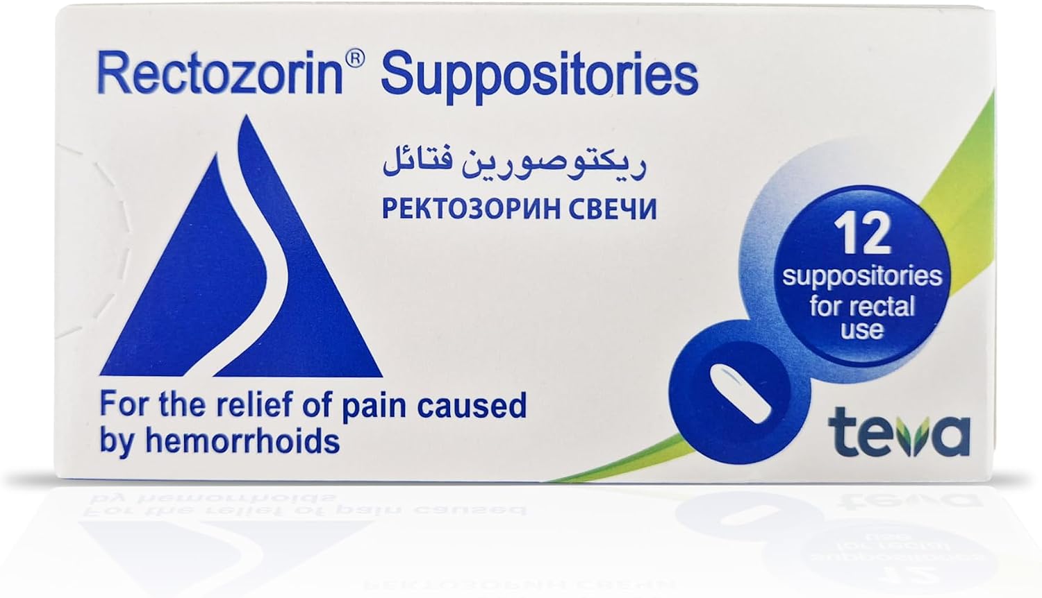 Rectozorin Hemorrhoid Relief Suppositories – Fast-Acting Pain, Itch & Swelling Relief for Internal & External Hemorrhoids, Soothing Formula with Bismuth, Benzocaine & Menthol, 12 Count, Adult Use Only