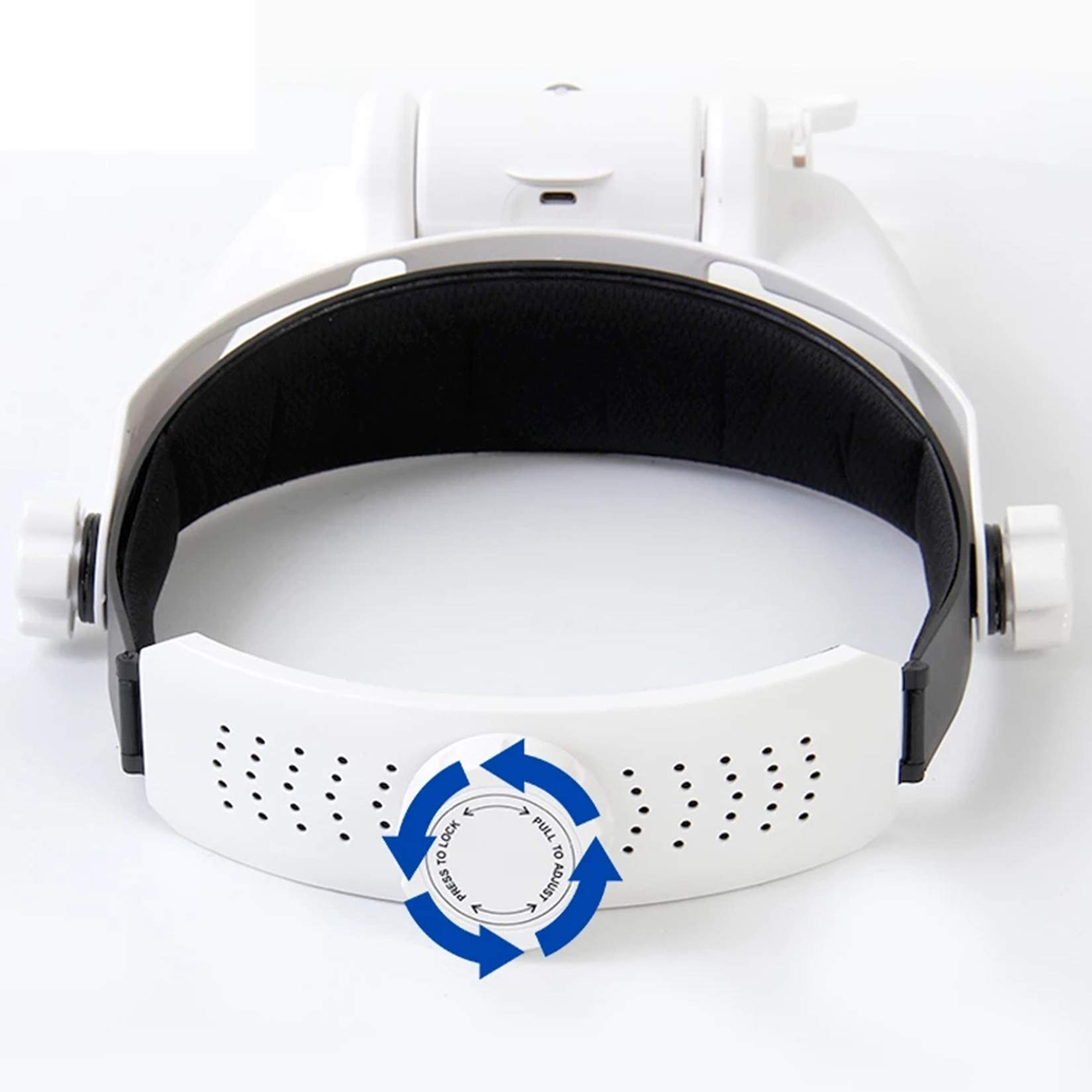 Frontlupe mit 3 LEDs, 6 Linsen (1,5-fache bis 8-fache Vergrößerung), ideal zum Lesen, Schmuck, Basteln und zur Reparatur von Mobiltelefonen. Farbe