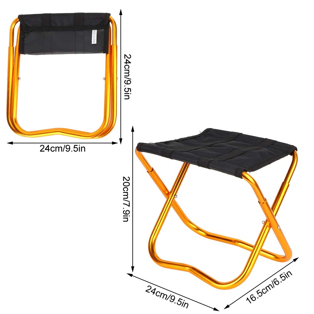 Holigie Folding Stool,Ultra Light Aluminum Alloy Portable Camping Chair Easy to Assemble Sturdy and Durable Suitable for Adults Fishing Hiking and Outdoor picnics (Small 24 * 16.5 * 20cm)