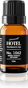 AirScent Hotel Diffuser Oil No. 1062 - Gardenia, Water Lily, Soft Woods - Premium Fragrance Oil for Ultrasonic and Waterless Diffusers and Crafting - 10 mL, 0.34 fl oz Glass Dropper Bottle