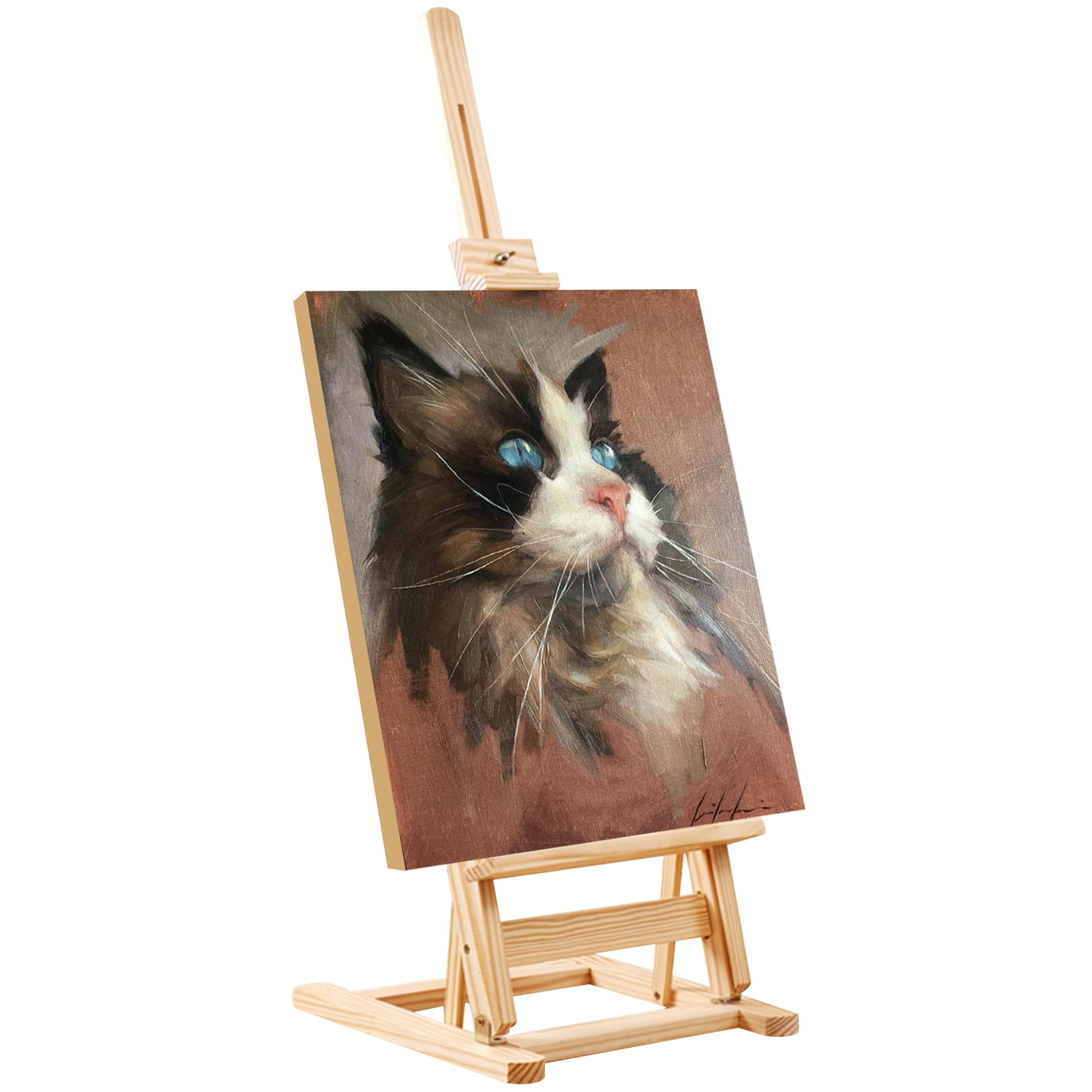 Beauenty Wood Artist Easel, Desktop Easel for Kids, Portable Display Frame Easels, Artists and Beginners Easels, Painting Vertical Easel for Adults and Children (Style 1)