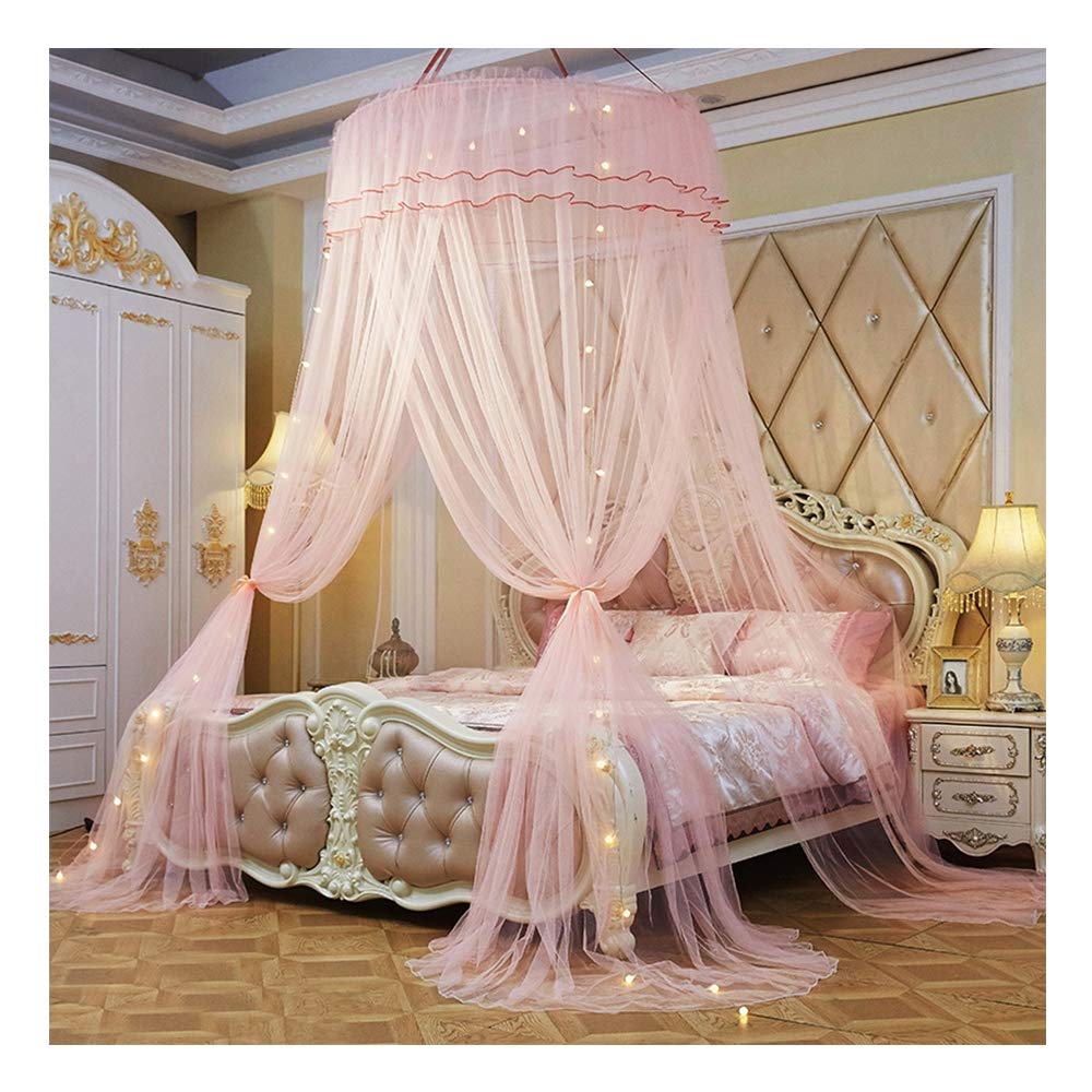 Mosquito Net, King and California King Size Beds, Lighted Conical Three open doors Netting, Indoor Outdoor Use, Including Hanging Kit, Small Light Bulb and Anti-mosquito Sticker,Jade