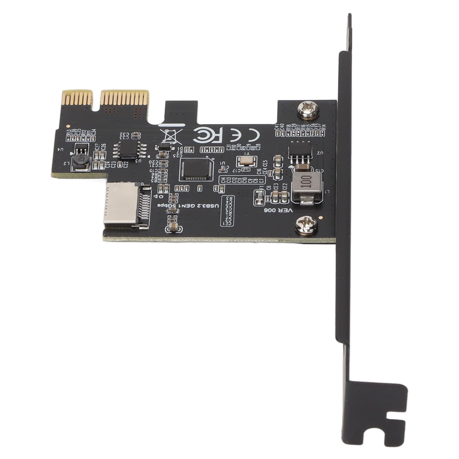 USB PCIECard 3.2 wewnętrzna, karta rozszerzeń USB PCIE, karta PCIE Riser, karta PCI-E na typ E, kondensatory ceramiczne, podwójna szybka transmisja adapter prędkości do komputera (czarny)