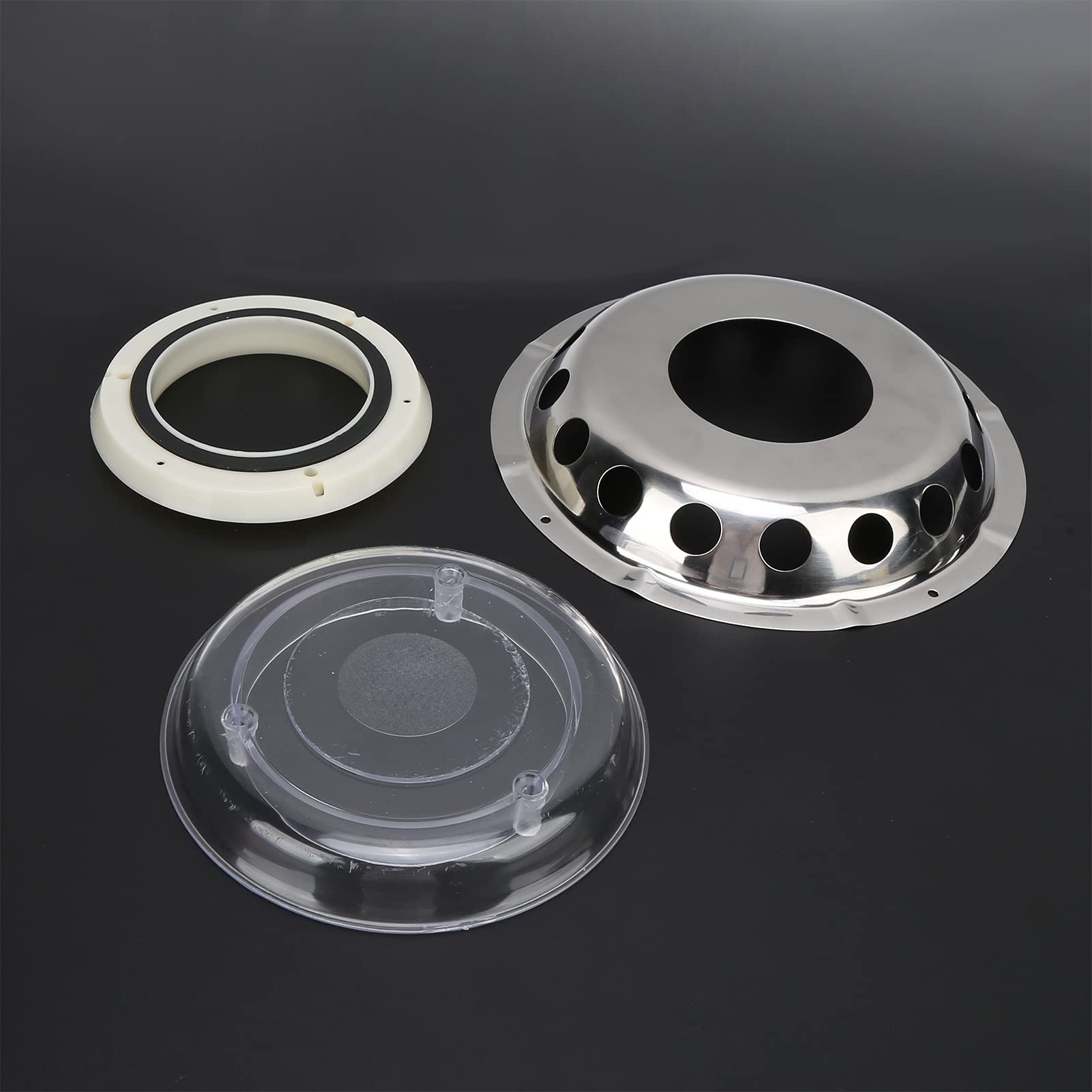 Ausla Grille d'aération en acier inoxydable, fenêtre de ventilation transparente centrale pour bateaux à moteur marin - caravanes, diamètre : 23 cm