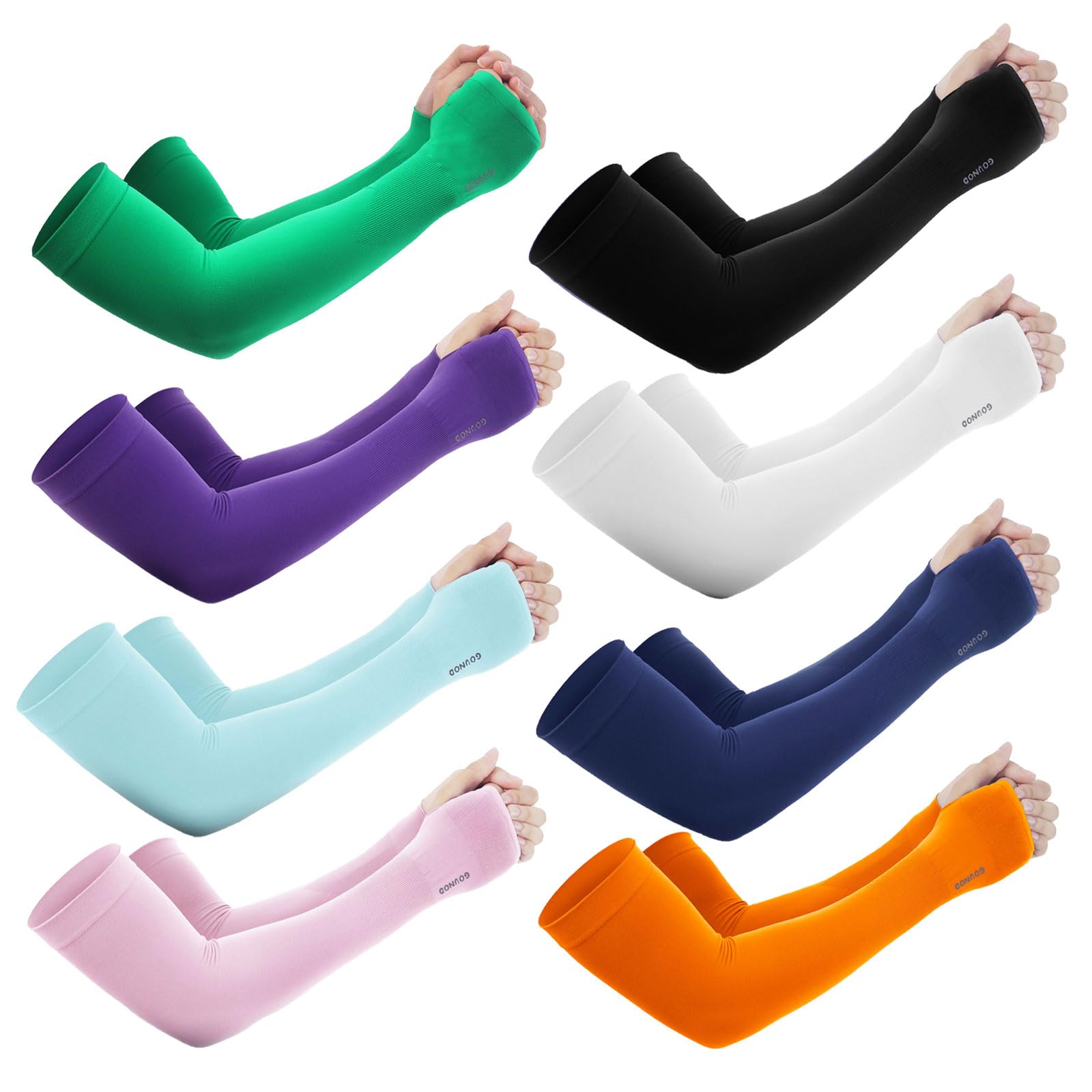 GOUNOD Sun Protection Cooling Arm Sleeves with Thumb Holes UPF 50+ UV