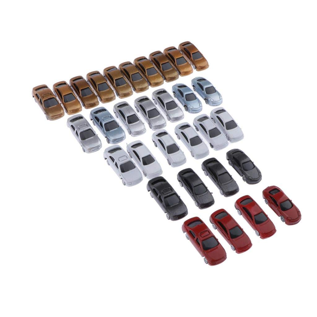 10 set 30 Pezzi Dipinto Modello Auto Costruzione Treno Layout N Scala 1:150