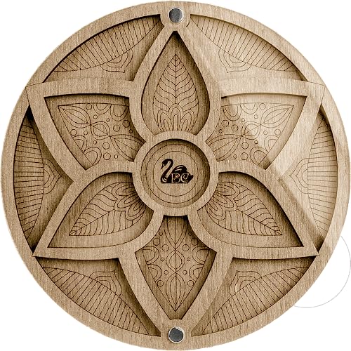 Luca-S Wooden Bead Storage Box, 13 Sections, Medium Size, Plywood Material, Transparent Cover