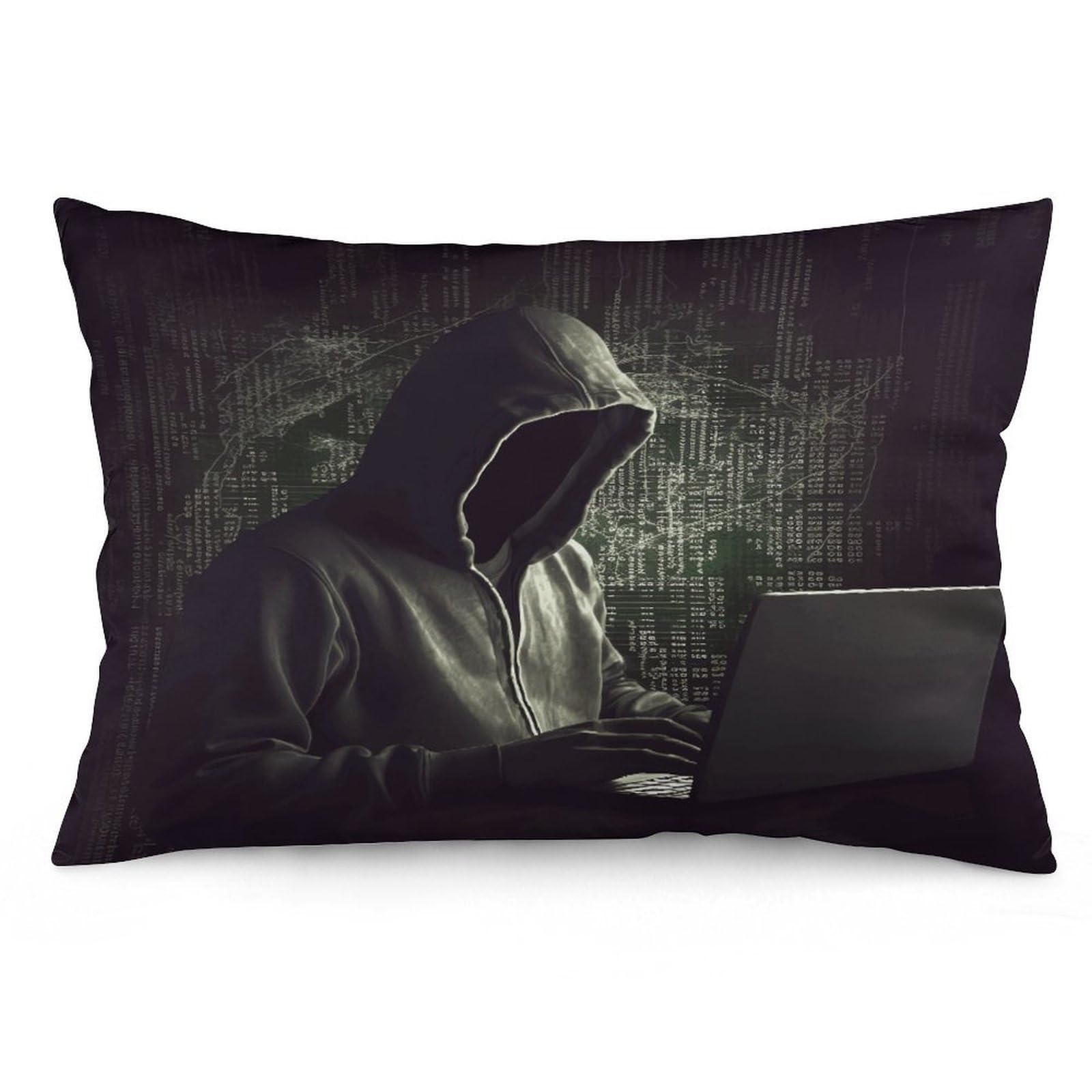 Hacker Throw Pillow Cover Soft Lumbar Pillow Covers with Zipper Breathable Rectangular Cushion Case Polyester Pillow Case Decorative Body Pillow Cover for Couch Bed