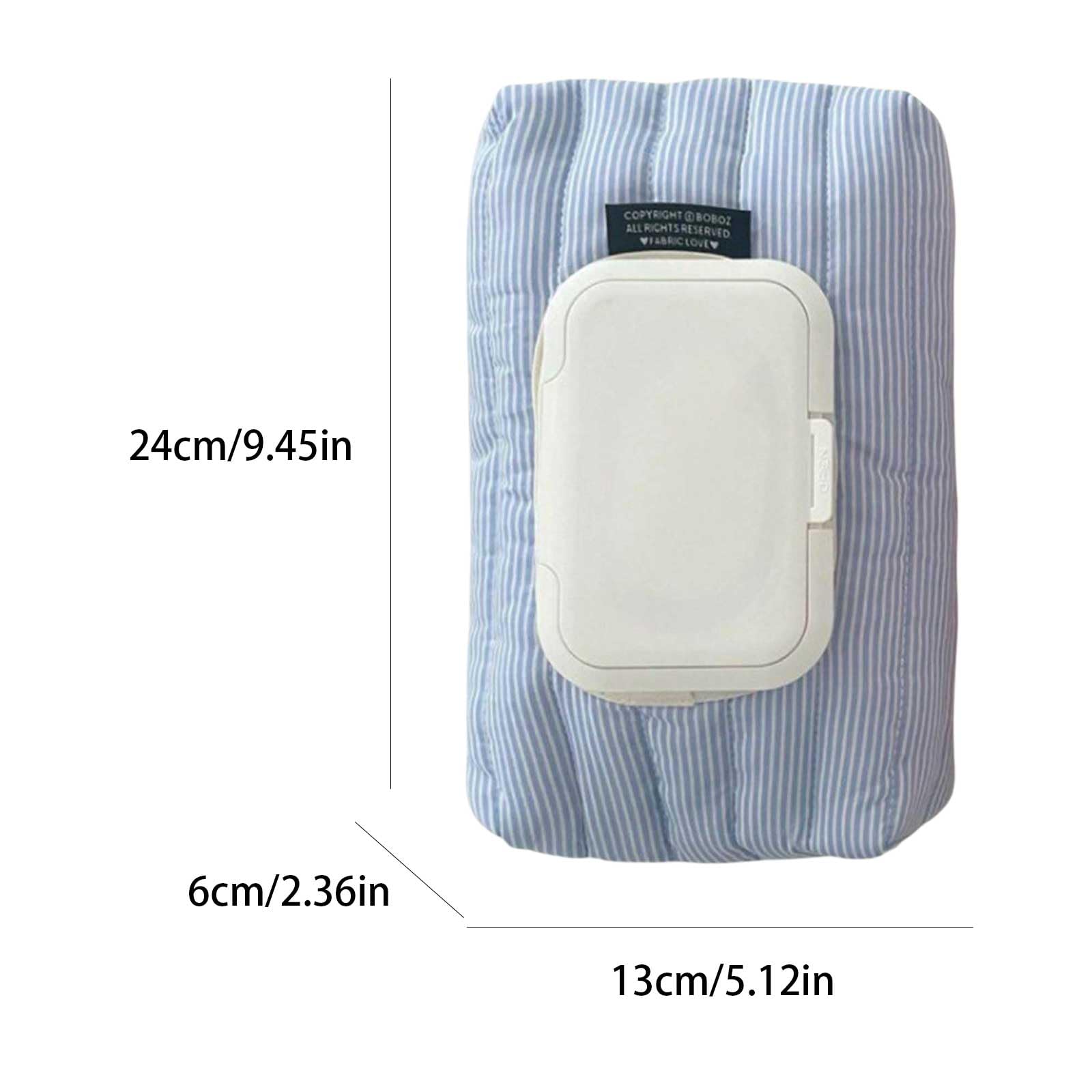Cotton Striped Quilted Wet Wipes Dispenser, Portable Reusable Wet Tissue Case, Waterproof Wipes Storage Pouch for Travel, Car, Office & Home, Baby Care Accessory for Moms and Parents — view 8