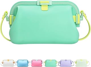 Jellybean Beach Bag, Waterproof Silicone Handbag, Summer Gym Tote & Makeup Top-Handle Bag for Women, Easy Clean