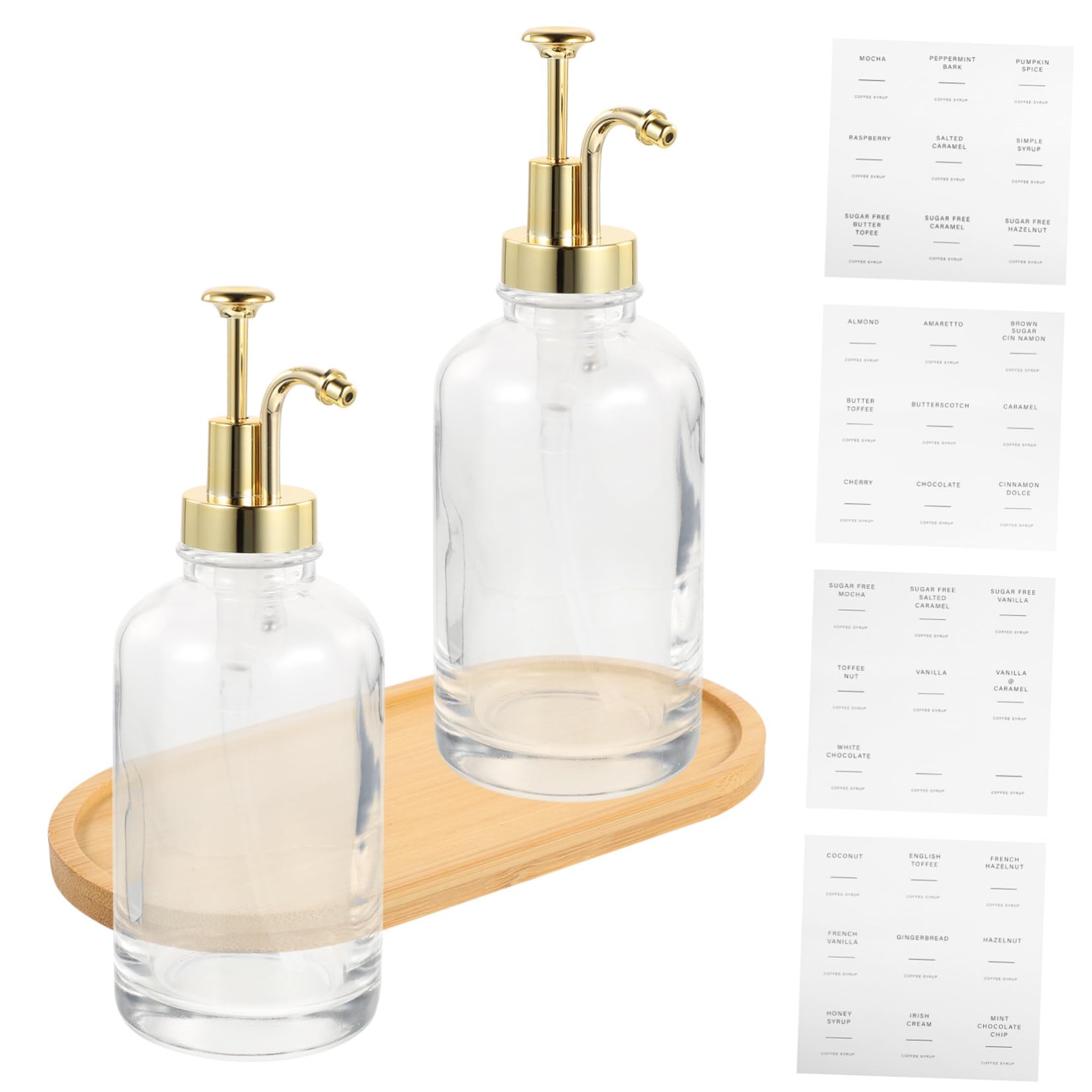 Distributeur de Sirop Compact pour Café Maison avec Pompe Précise en Matière Transparente