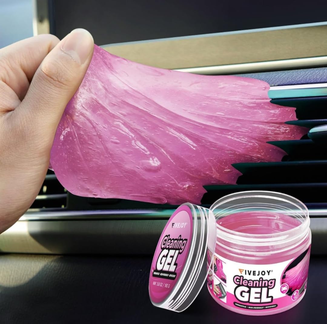 Cleaning Gel for Car Interior, Keyboard & Electronics 160g | Reusable Magic Putty, AC Vent & Dashboard, Universal Fit, Pink Dust Slime, 160g Pack-image-28