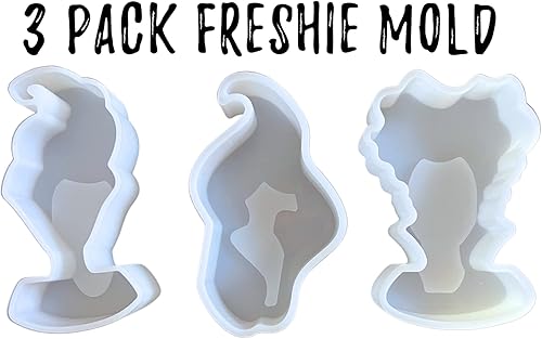 Miniatura 2 de Witches 3 Sisters - Molde de silicona Freshie para automóvil de Halloween | 3 unidades | Colección de Sanderson para velas de automóvil con perlas