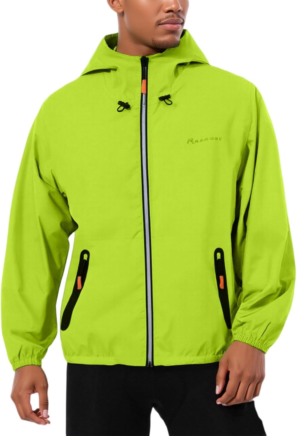 DuDubaby Jackets for Men Rain Coat with Hood Heavy Mens Waterproof Jacket Soft Wind Wind Breaker Water Resistant Hoodie Men